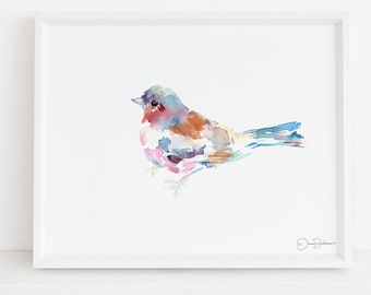 Bird Watercolor Digital Download | "Rudy" by Jess Buhman, Instant Download, Digital File, Print at Home, Bird Painting
