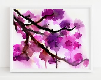 Floral Watercolor Digital Download  |  "Cherry Blossoms" by Jess Buhman, 8 x 10 Instant Download, Art for Her, Gift for Women