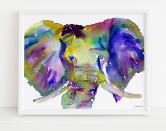 Elephant Watercolor Print | "Ellie" by Jess Buhman, Multiple Sizes, Select Your Size, Safari Art, Zoo Animal Print, Nursery Art