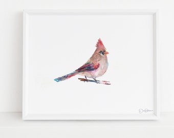 Cardinal Watercolor Print | "Darling" by Jess Buhman, Multiple Sizes, Select Your Size, Wall Art, Bird Painting