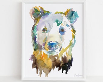 Bear Watercolor Digital Download Print | "Bear" by Jess Buhman, Instant Download, Print at Home, Nursery Decor