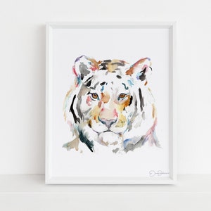 Tiger Watercolor Print  | &quot;Tiger&quot; by Jess Buhman, Multiple Sizes, Select Your Size, Big Cat Painting, Nursery Art