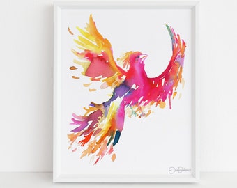 Phoenix Instant Download, "Phoenix" by Jess Buhman, Printable 8" x 10" watercolor art, Digital Print