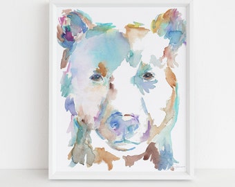 Bear Watercolor Portrait Print | "Barnaby the Bear" by Jess Buhman, Multiple Sizes, Select Your Size,  Nursery Art, Woodland Art