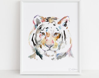 Tiger Watercolor Digital Download  |  "Tiger" by Jess Buhman, Instant Download, Digital File, Nursery Decor