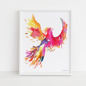 Phoenix Instant Download, "Phoenix" by Jess Buhman, Printable 8" x 10" watercolor art, Digital Print