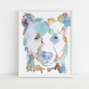 Bear Watercolor Portrait Print | &quot;Barnaby the Bear&quot; by Jess Buhman, Multiple Sizes, Select Your Size,  Nursery Art, Woodland Art