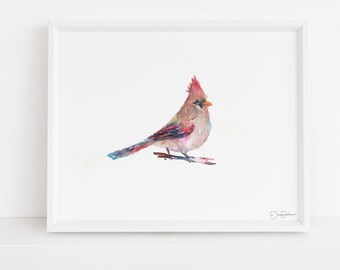 Cardinal Watercolor Digital Download | "Darling" by Jess Buhman, Instant Download, Digital File, Print at Home, Bird Painting