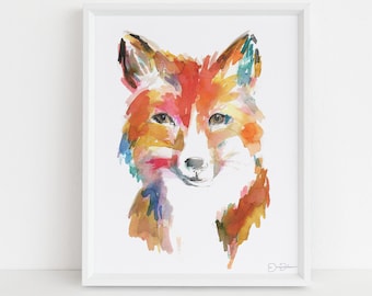 Fox Watercolor Print | "Finn the Fox" by Jess Buhman, Multiple Sizes, Wall Art, Nursery Painting, Home Decor, Choose Your Size