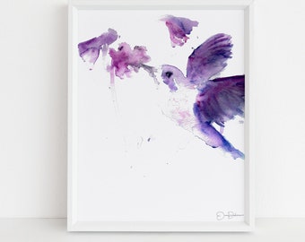 Hummingbird Print | "Josie the Hummingbird" by Jess Buhman, Digital Download, Print Yourself, Bird Painting, Wall Art, Home Decor