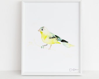 Watercolor Goldfinch Bird Instant Download  |  "Mellow Yellow" by Jess Buhman, Digital Print, Print at Home