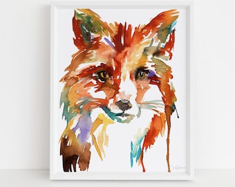 Watercolor Fox Print | "Little Fox" by Jess Buhman, Multiple Sizes, Select Your Size, Nursery Animal, Nursery Art, Woodland Animals