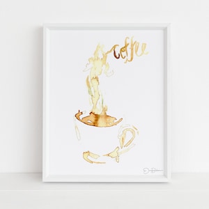 Coffee Watercolor Print | &quot;Coffee&quot; by Jess Buhman, Multiple Sizes, Select Your Size, Coffee Lover Gift, Coffee Painting, Coffee Gift Idea