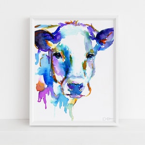 Cow Watercolor Print | &quot;Cow&quot; by Jess Buhman, Choose Your Size, Multiple Sizes, Nursery Art, Farm Animal Painting