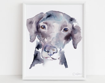 Black Labrador Watercolor Print | "Black Lab" by Jess Buhman, Multiple Sizes, Wall Art, Dog Painting, Home Decor, Choose Your Size