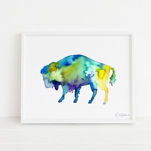 Büffel Aquarell Druck | &quot;Buffalo&quot; von Jess Buhman, mehrere Größen, Wähle deine Größe, Südwesten Kunst, Bison Druck