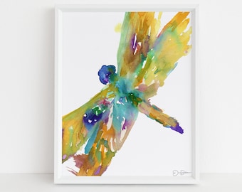 Watercolor Dragonfly Instant Download  |  "Dragonfly" by Jess Buhman, Printable 8" x 10" Watercolor Art, Digital Print, Print at Home