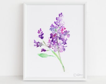 Lilac Watercolor Print | "Lilac Season" by Jess Buhman, Multiple Sizes, Select Your Size, Floral Painting Print, Flower Painting