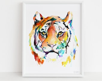 Tiger Watercolor Print | "Tiger Eye" by Jess Buhman, Multiple Sizes, Select Your Size, Tiger Illustration, Big Cat Painting