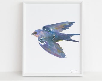 Barn Swallow Watercolor | "Barn Swallow" by Jess Buhman, Multiple Sizes, Choose Your Size, Bird Painting, Bird Print, Bird Watercolor