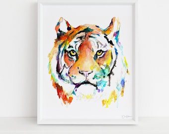 Tiger Watercolor Digital Download  |  "Tiger Eye" by Jess Buhman, Instant Download, Digital File, Nursery Decor