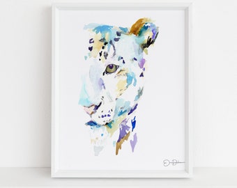 Leopard Watercolor Digital Download Print | "Leopard" by Jess Buhman, Instant Download, Digital File, Safari Nursery Decor