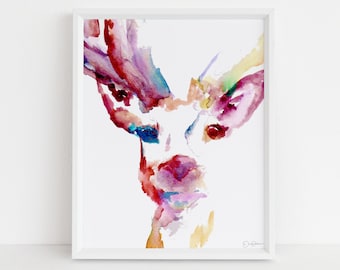 Deer Print Instant Download | "Deer" by Jess Buhman, Print at Home, Digital File, Watercolor Deer Print 8" x 10"