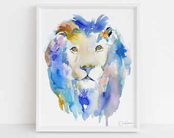 Lion Watercolor Digital Download Print  | "In Like a Lion" by Jess Buhman, Instant Download, Digital File, Nursery Decor