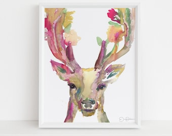 Deer Print Instant Download | "You Are Deer To Me" by Jess Buhman, Print at Home, Digital File, Watercolor Deer Print 8" x 10"