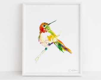 Hummingbird Watercolor Print | "Hum" by Jess Buhman, Multiple Sizes, Select Your Size,