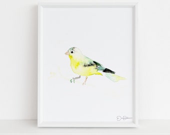 Goldfinch Bird Watercolor Print | "Mellow Yellow" by Jess Buhman, Multiple Sizes, Wall Art, Nursery Painting, Home Decor, Choose Your Size