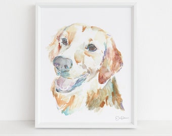 Watercolor Golden Retriever Painting Print | "Stay Gold" by Jess Buhman, Print of Golden Retriever Dog, Watercolor Dog, Dog Print