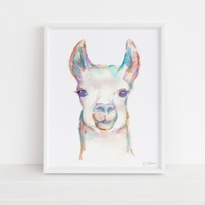 Watercolor Llama Print Instant Download | &quot;Lleonard the Llama&quot; by Jess Buhman, 8&quot; x 10&quot; Digital File, Print at Home, Nursery Decor