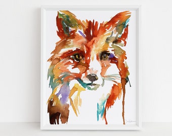 Fox Print Digital Download, "Little Fox" by Jess Buhman, Instant Download, Print at Home, Watercolor Animal, Nursery Art