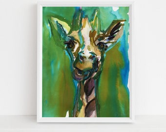 Watercolor Giraffe Print Instant Download | "Hey, You Guys!" by Jess Buhman, 8" x 10" Digital File, Print at Home, Nursery Decor