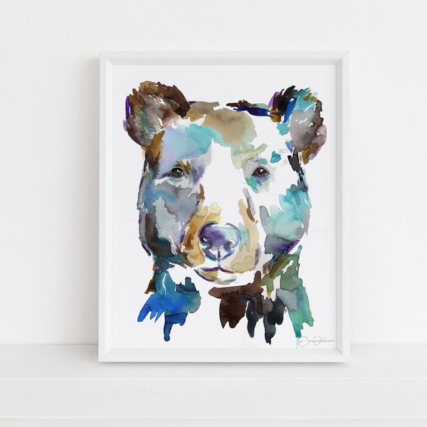 Black Bear Watercolor Print | "Black Bear" by Jess Buhman, Bear Painting, Watercolor Print of Bear, Nursery Art, Woodland Art, Cabin Decor