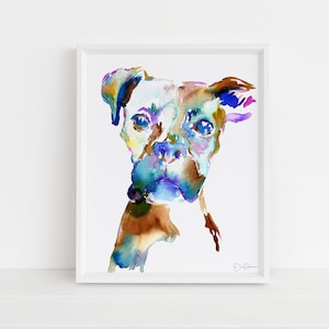 Boxer Watercolor Print Lacey the Boxer by Jess Buhman, Multiple Sizes, Select Your Size, Dog Watercolor Painting, Boxer Art image 1