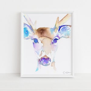 Watercolor Deer Print, &quot;I Only Have Eyes For You&quot; by Jess Buhman, Multiple Sizes, Select Your Size