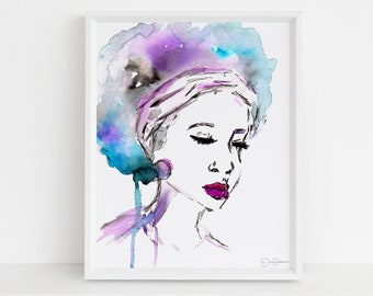 Watercolor Woman Print | "Simone" by Jess Buhman, Multiple Sizes, Select Your Size, Watercolor Portrait, Fashion Illustration, Minimal Art