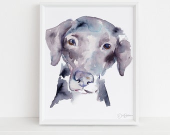 Labrador Watercolor Print Instant Download | "Black Lab" by Jess Buhman, 8" x 10" Digital File, Print at Home, Dog Lover Gift