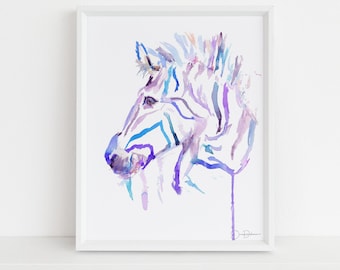 Zebra Watercolor Print | "Zebra" by Jess Buhman, Multiple Sizes, Select Your Size,  Zebra Print, Zoo Animal Art, Safari Art, Nursery Art