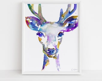 Deer Print Instant Download | "I've Got Soul" by Jess Buhman, Print at Home, Digital File, Watercolor Deer Print 8" x 10"