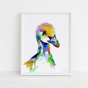 Duck Watercolor Print | "Duckling" by Jess Buhman, Choose Your Size, Select Your Size, Animal Painting, Nursery Decor, Baby Duck Art Print
