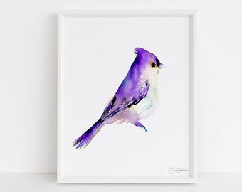 Bird Watercolor Print | "Lavender the Bird" by Jess Buhman, Choose Your Size, Select Your Size, Animal Painting, Nursery Decor, Gift for Her