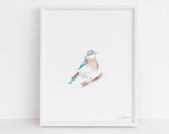 Bird Watercolor Print | "Avery the Bird" by Jess Buhman, Choose Your Size, Select Your Size, Animal Painting, Nursery Decor, Gift for Her