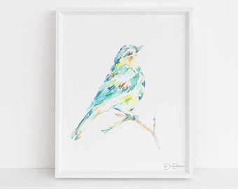 Bird Watercolor Print | "Always Looking Up" by Jess Buhman, Choose Your Size, Select Your Size, Animal Painting, Nursery Decor, Gift for Her