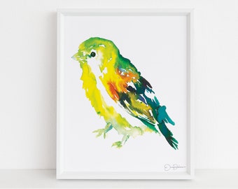 Yellow Bird Watercolor Digital Download | "Will the Wee Bird" by Jess Buhman, Instant Download, Digital File, Print at Home Bird