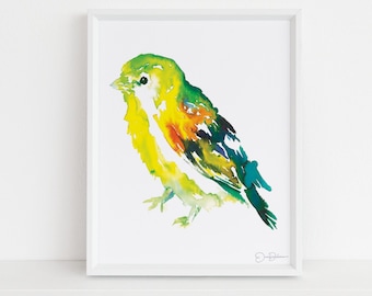 Bird Watercolor Print | "Will the Wee Bird" by Jess Buhman, Choose Your Size, Select Your Size, Woodland Animal, Bright Bird, Gift for Her