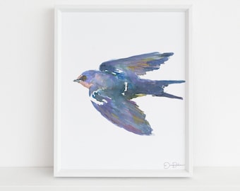 Watercolor Bird Instant Download  |  "Barn Swallow" by Jess Buhman, Printable 8" x 10" Watercolor Art, Digital Print, Print at Home