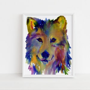 Wolf Watercolor Print | "Walter the Wolf" by Jess Buhman, Choose Your Size, Select Your Size, Nursery Decor, Woodland Animal Art, Wolf Print